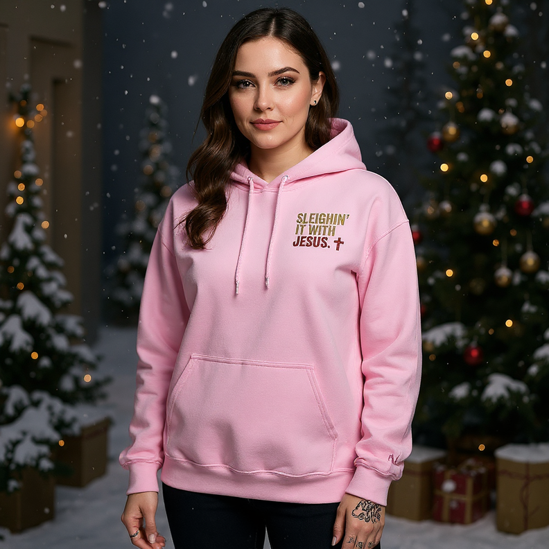 Sleighin’ It With Jesus Women's Hoodie