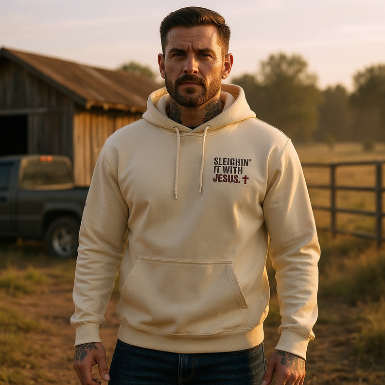 Sleighin’ It With Jesus Hoodie