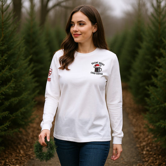 Silent Night, Loud Coffee Women's Long Sleeve